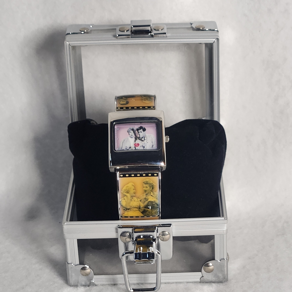 Centric I Love Lucy Square Face Watch with Yellow & Black Hinged Band